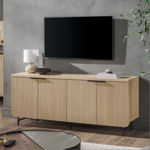 Modern Scandinavian Fluted Door Kitchen Storage Sideboard Buffet Cabinet Console