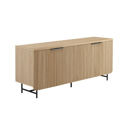 Modern Scandinavian Fluted Door Kitchen Storage Sideboard Buffet Cabinet Console
