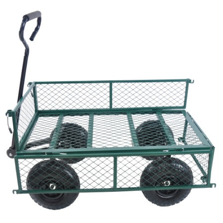 Wagon Garden Cart 660 Lbs  Air Tires Steel Garden Cart With Rotating Handle And Removable Sides, Capacity Utility Heavy Duty Garden Cart And Wagon