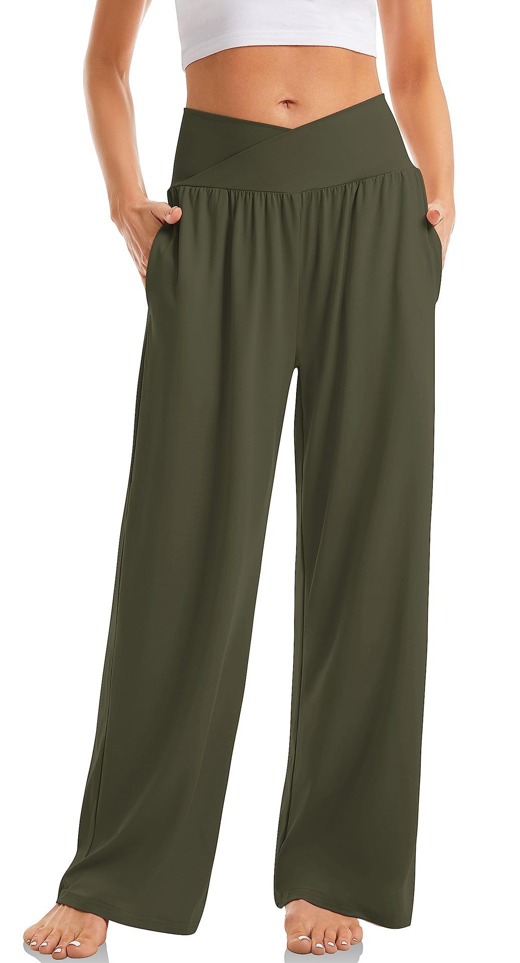 Women Wide Leg Pants with Pockets High Waist