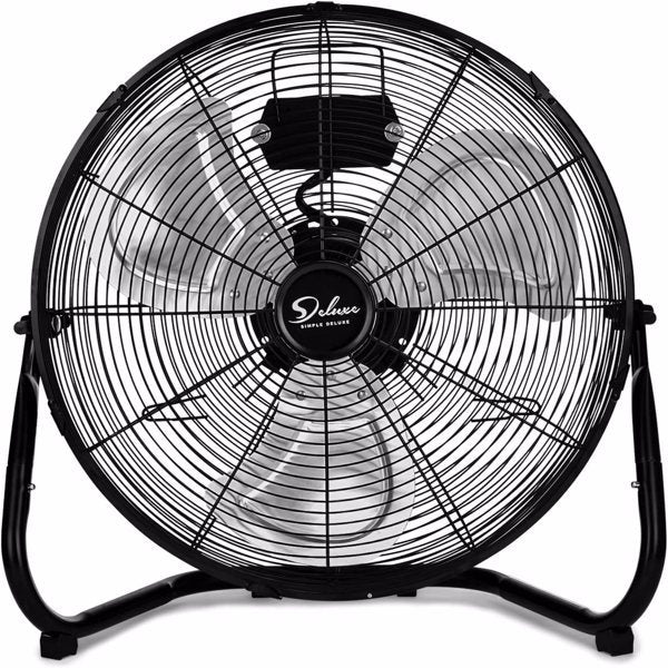 3 Speed High Velocity Heavy Duty Metal Industrial Floor Fan,Black