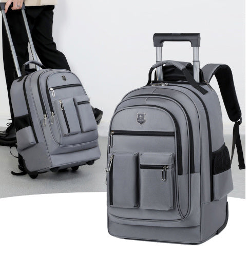 Backpack Trolley Wheeled Cart-Backpack Hand Truck with Luggage Strap,Aluminium Alloy Folding Trolley Cart for Bags Backpack Travel Luggage Cart