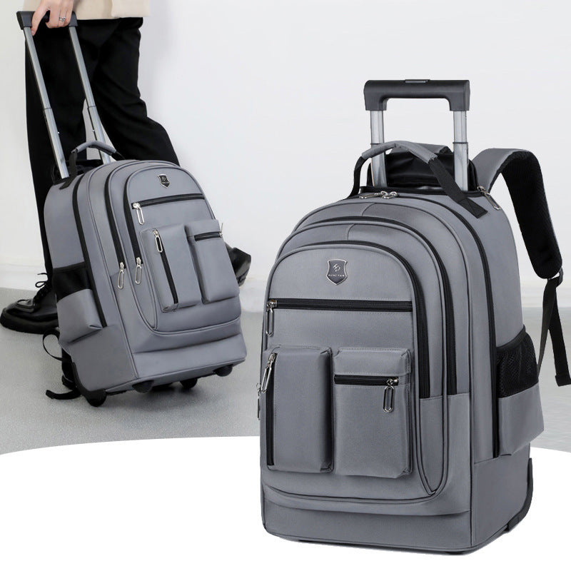 Backpack Trolley Wheeled Cart-Backpack Hand Truck with Luggage Strap,Aluminium Alloy Folding Trolley Cart for Bags Backpack Travel Luggage Cart