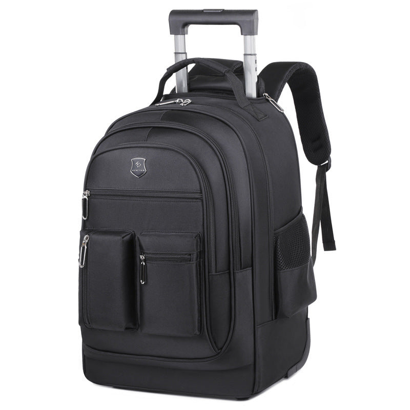 Backpack Trolley Wheeled Cart-Backpack Hand Truck with Luggage Strap,Aluminium Alloy Folding Trolley Cart for Bags Backpack Travel Luggage Cart