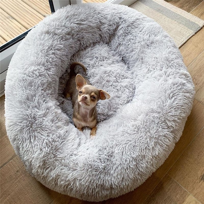 Dog Bed Super Soft Washable Long Plush Pet Kennel Deep Sleep Dog House Velvet Mats Sofa