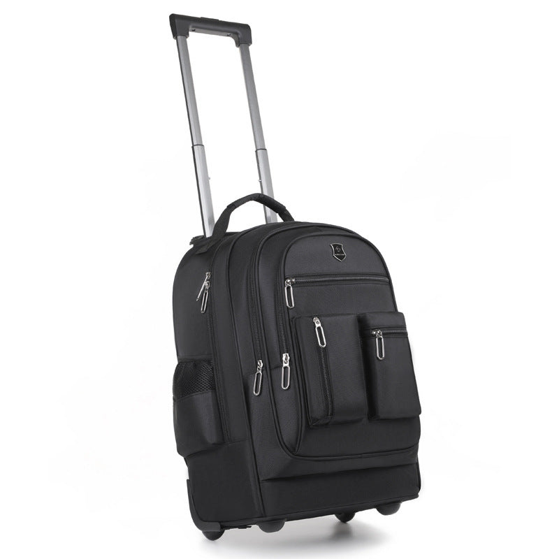 Backpack Trolley Wheeled Cart-Backpack Hand Truck with Luggage Strap,Aluminium Alloy Folding Trolley Cart for Bags Backpack Travel Luggage Cart