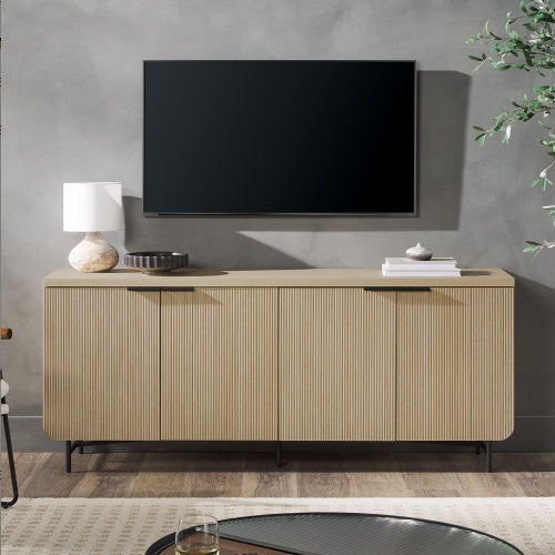 Modern Scandinavian Fluted Door Kitchen Storage Sideboard Buffet Cabinet Console