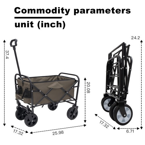 Minimeetall Extention ExCollapsible Foldable Wagon Cart Beach Wagon Heavy Duty Utility Cart Utility Wagon Grocery Cart For For Camping Shopping Sports Gardeing Fishing Supports 225lbs