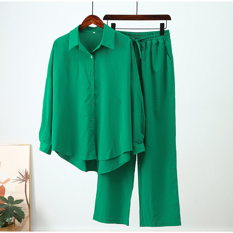 Women's 2 Piece Outfits 2025 Spring Casual Long Sleeve Strappy Crop Top Wide Leg Palazzo Pant Sets